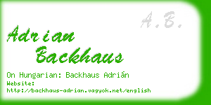 adrian backhaus business card