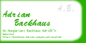 adrian backhaus business card